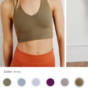 Army free throw cropped tank